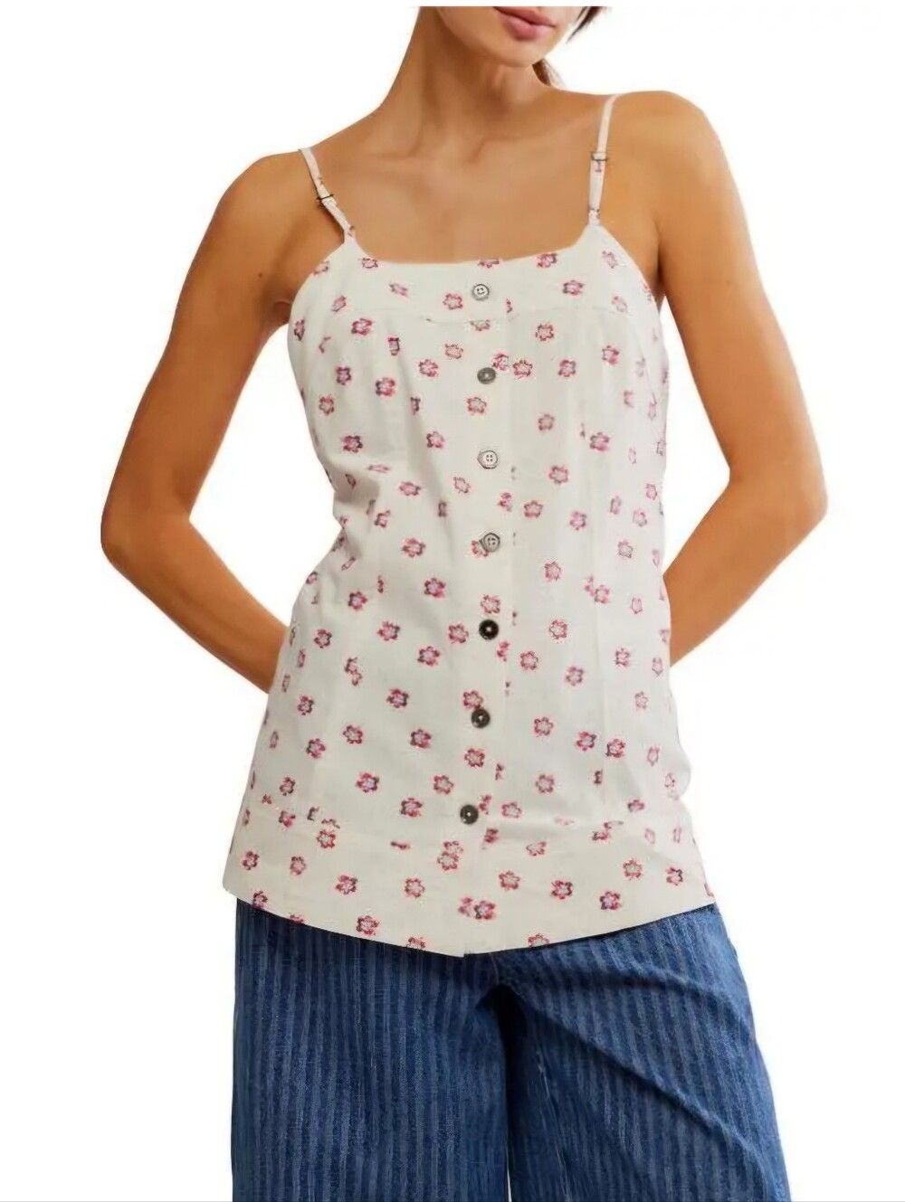 Free People Maddie Printed Tunic in ivory combo-S #078